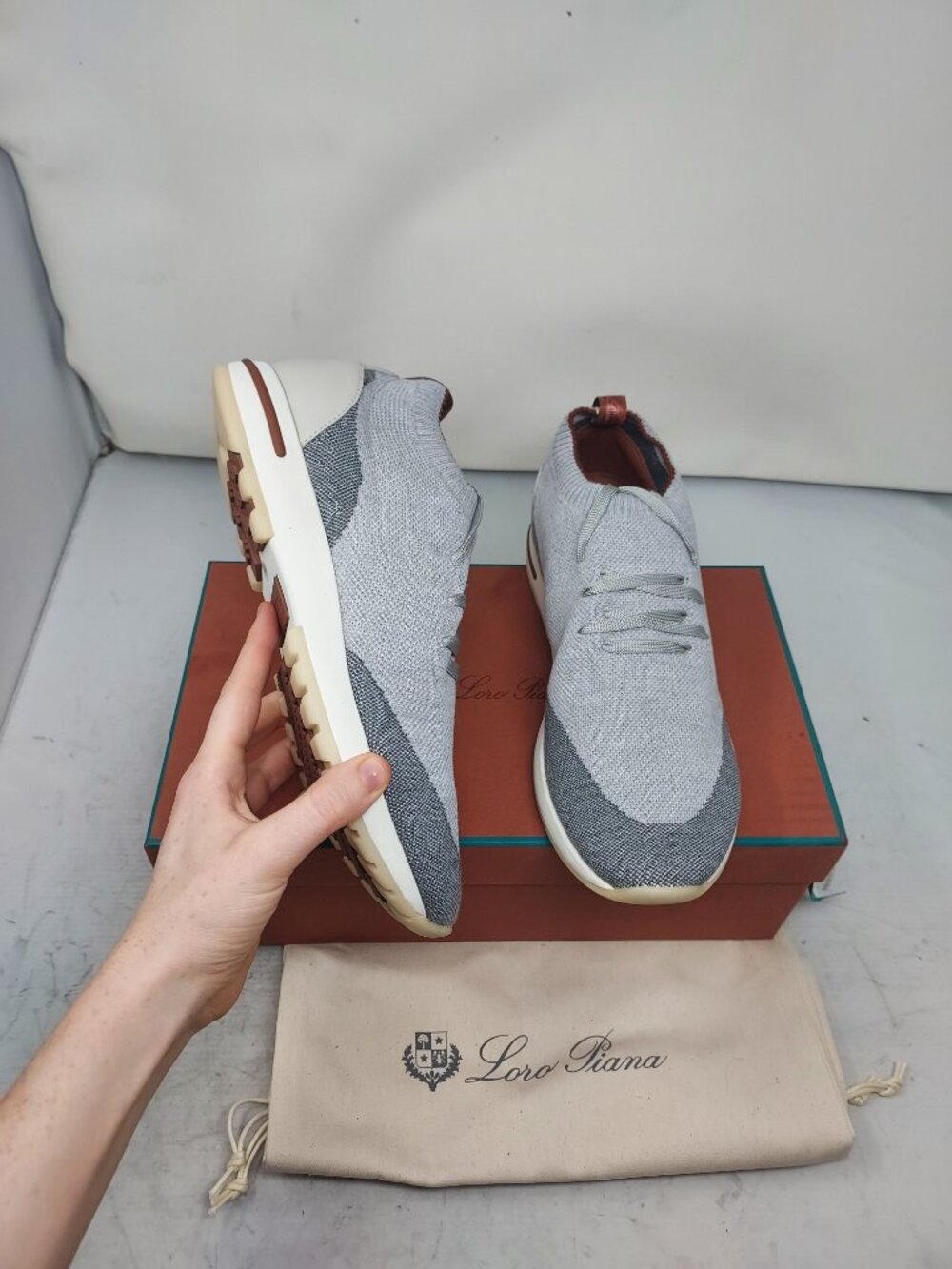 Loro Piana MENS 360 LP Flexy Walk Grey Sneaker